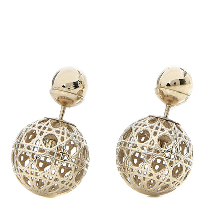 Christian Dior Cannage Mise En Dior Tribal Earrings Gold 1 of 4