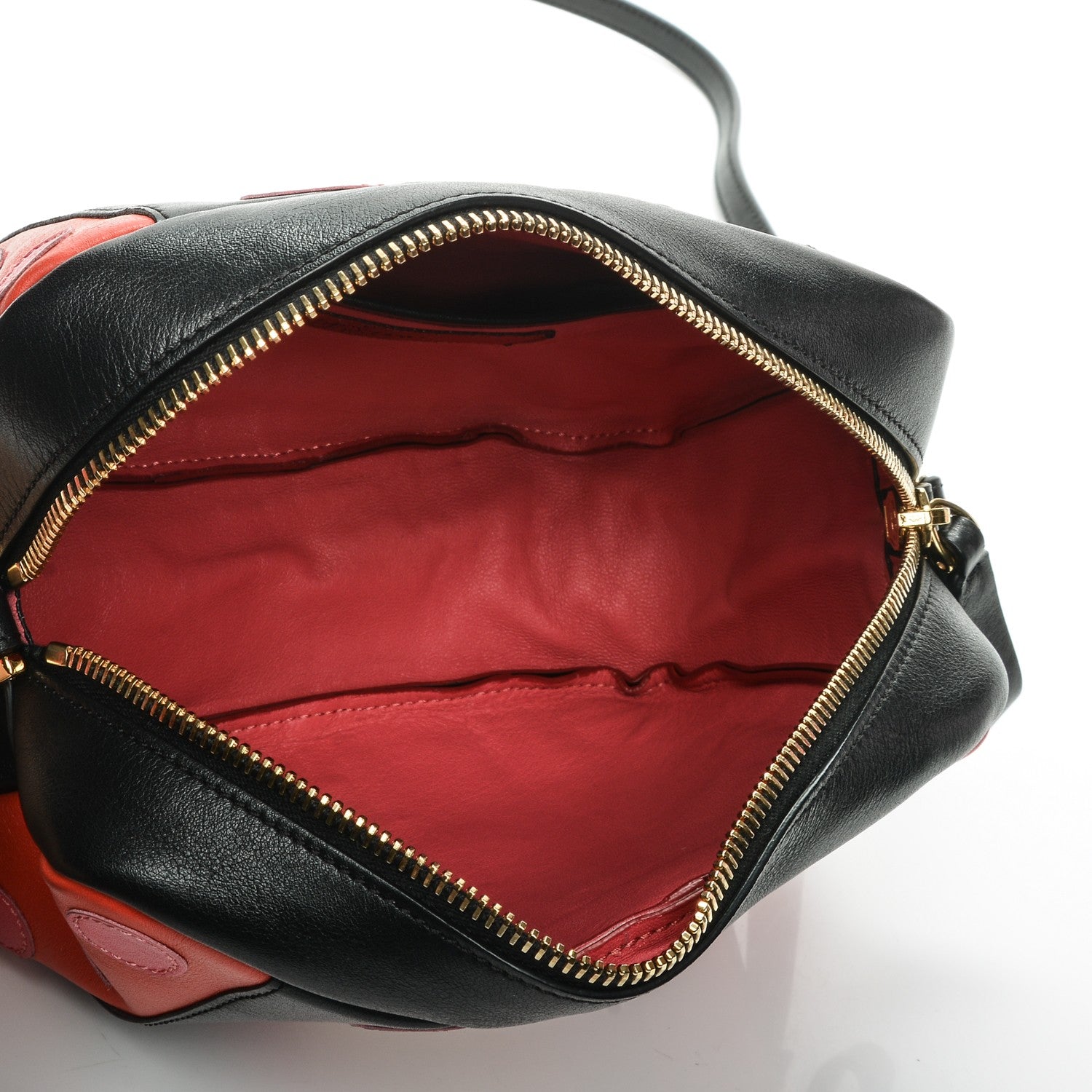 Valentino Garavani Calfskin Carmen Camera Crossbody Bag Black Deep Rose 5 of 6