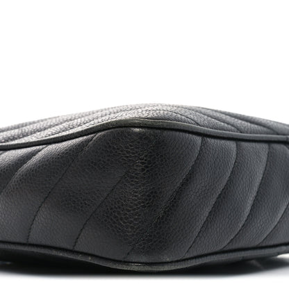 Chanel Caviar Chevron Quilted Camera Case Black 9 of 10