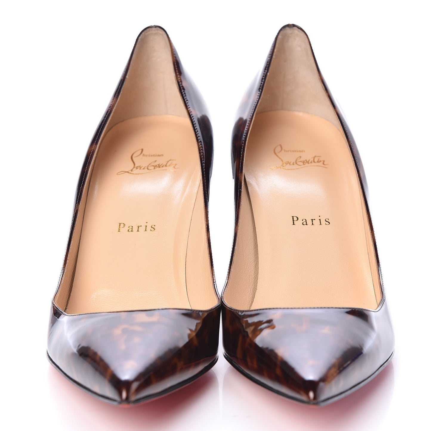 CHRISTIAN LOUBOUTIN Patent Tartaruga Decollete 554 70 Pumps 40.5 Testa Di Moro