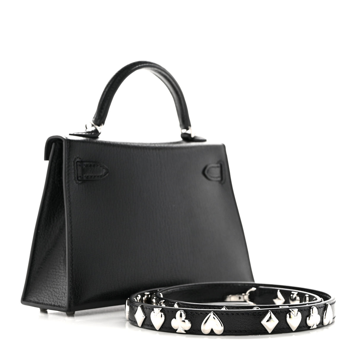 Chevre Chamkila Clou de Coeur Mini Kelly Sellier 20 Black
