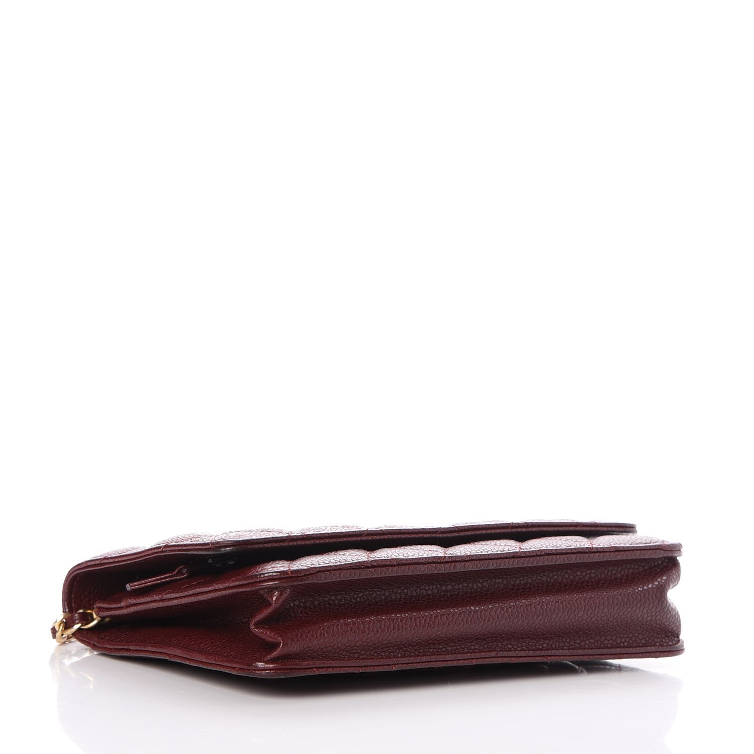 Chanel Caviar Quilted Wallet on Chain WOC Burgundy 4 of 9