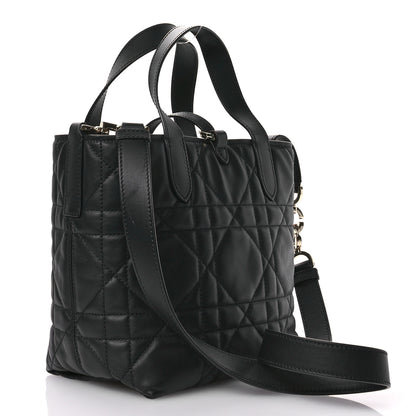 Christian Dior Calfskin Macrocannage Small Toujours Vertical Tote Black 3 of 11
