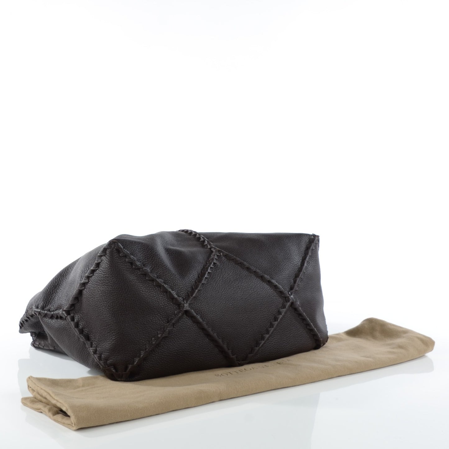 Washed Cervo Deerskin Large Hobo Ebano