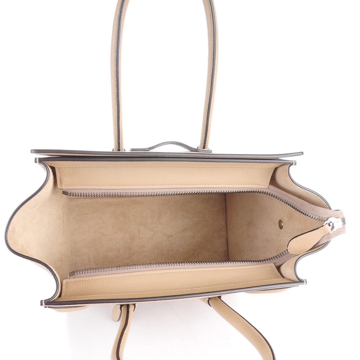 Celine Drummed Calfskin Micro Luggage Taupe 5 of 8
