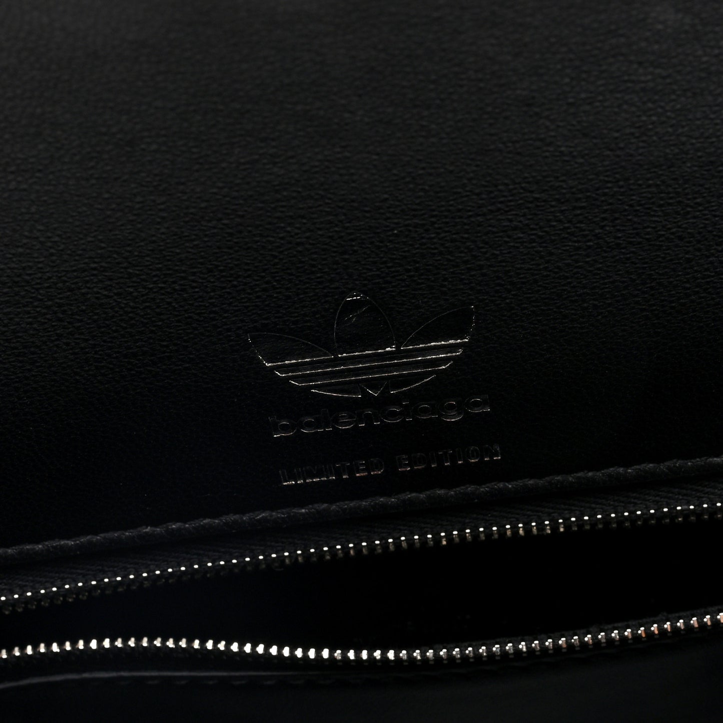 X ADIDAS Shiny Box Calfskin Medium Hourglass Top Handle Bag Black White