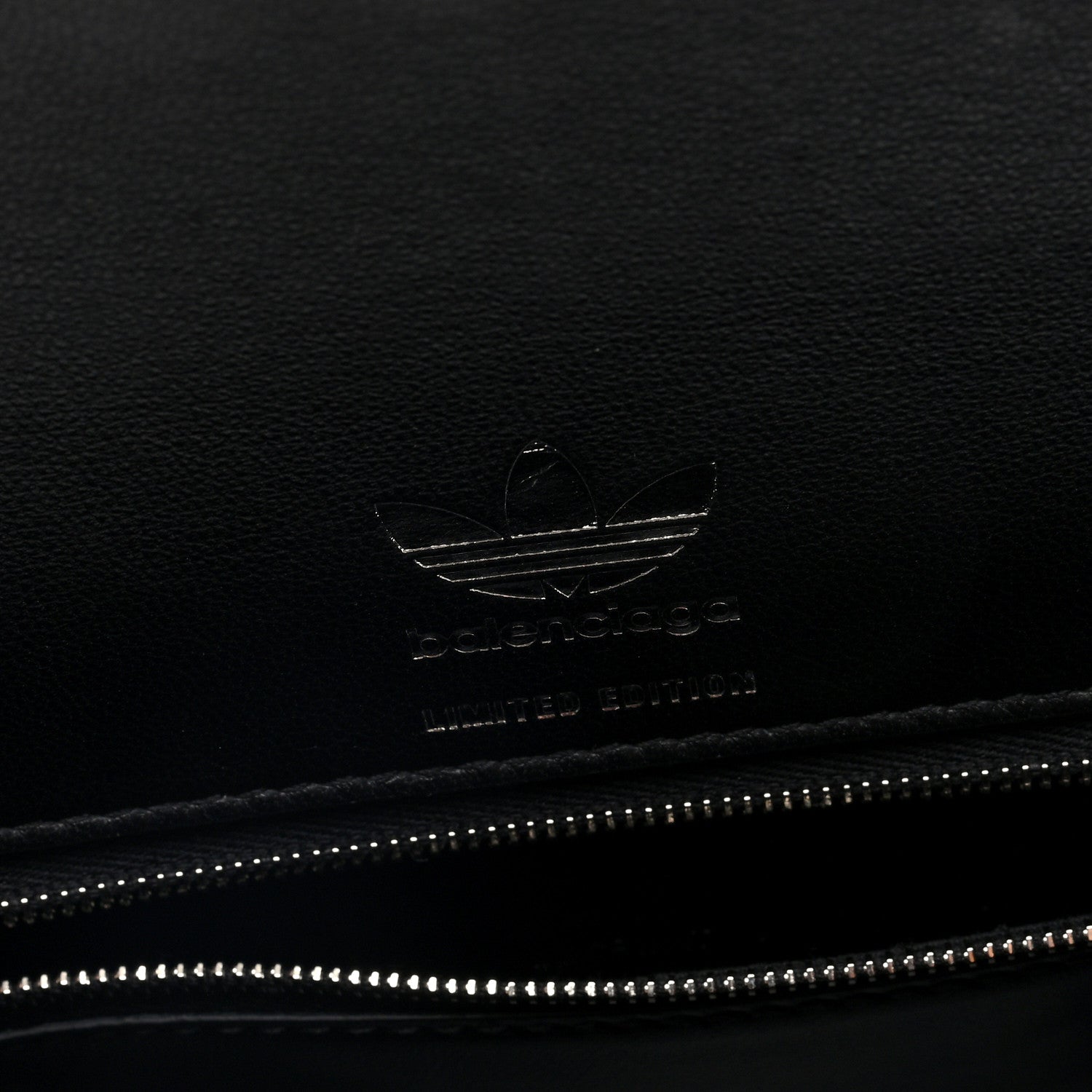 Balenciaga X ADIDAS Shiny Box Calfskin Medium Hourglass Top Handle Bag Black White 6 of 9