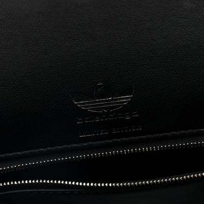 Balenciaga X ADIDAS Shiny Box Calfskin Medium Hourglass Top Handle Bag Black White 6 of 9