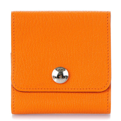 Hermes Chevre Post It Notepad Holder GM w Refill Orange 1 of 8