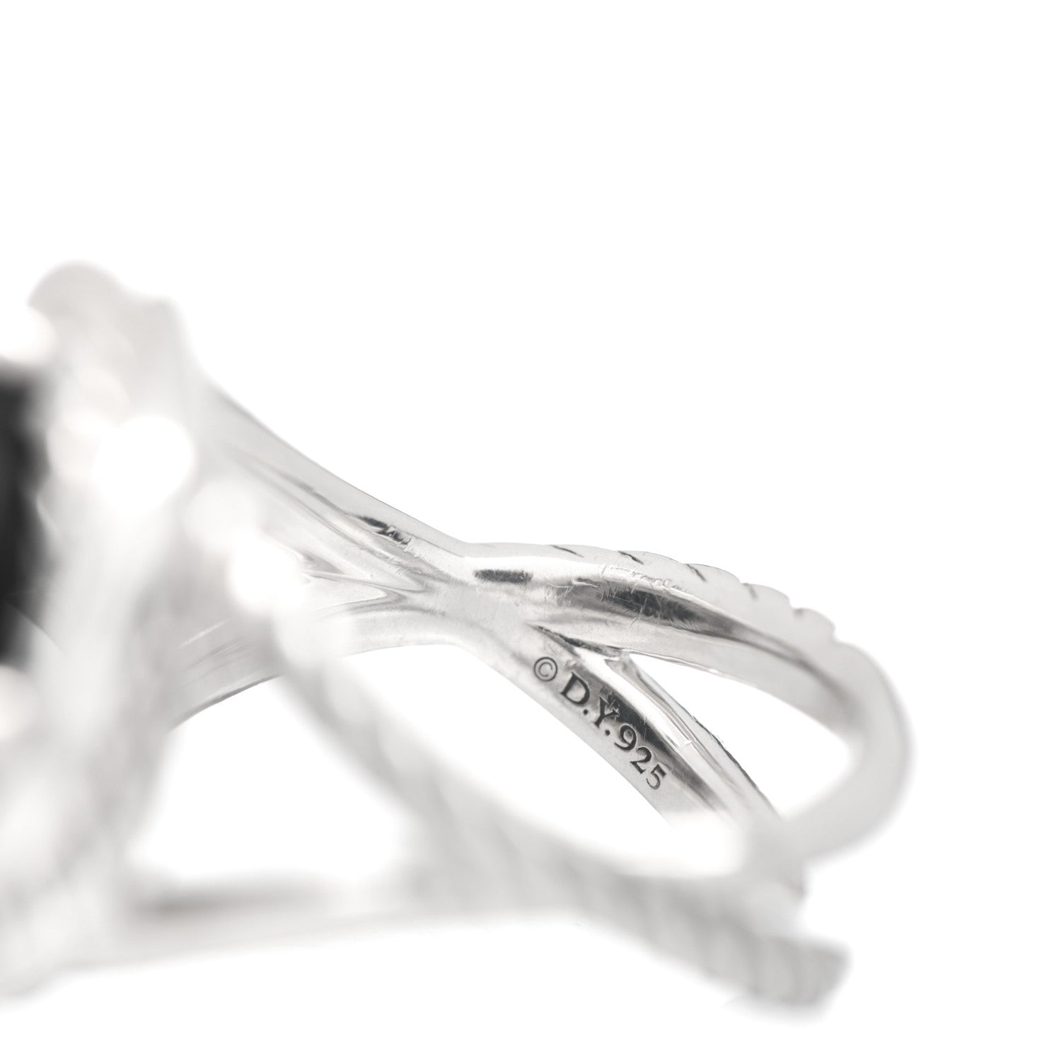 David Yurman Sterling Silver Black Onyx 11mm Infinity Ring 52 6 5 of 5