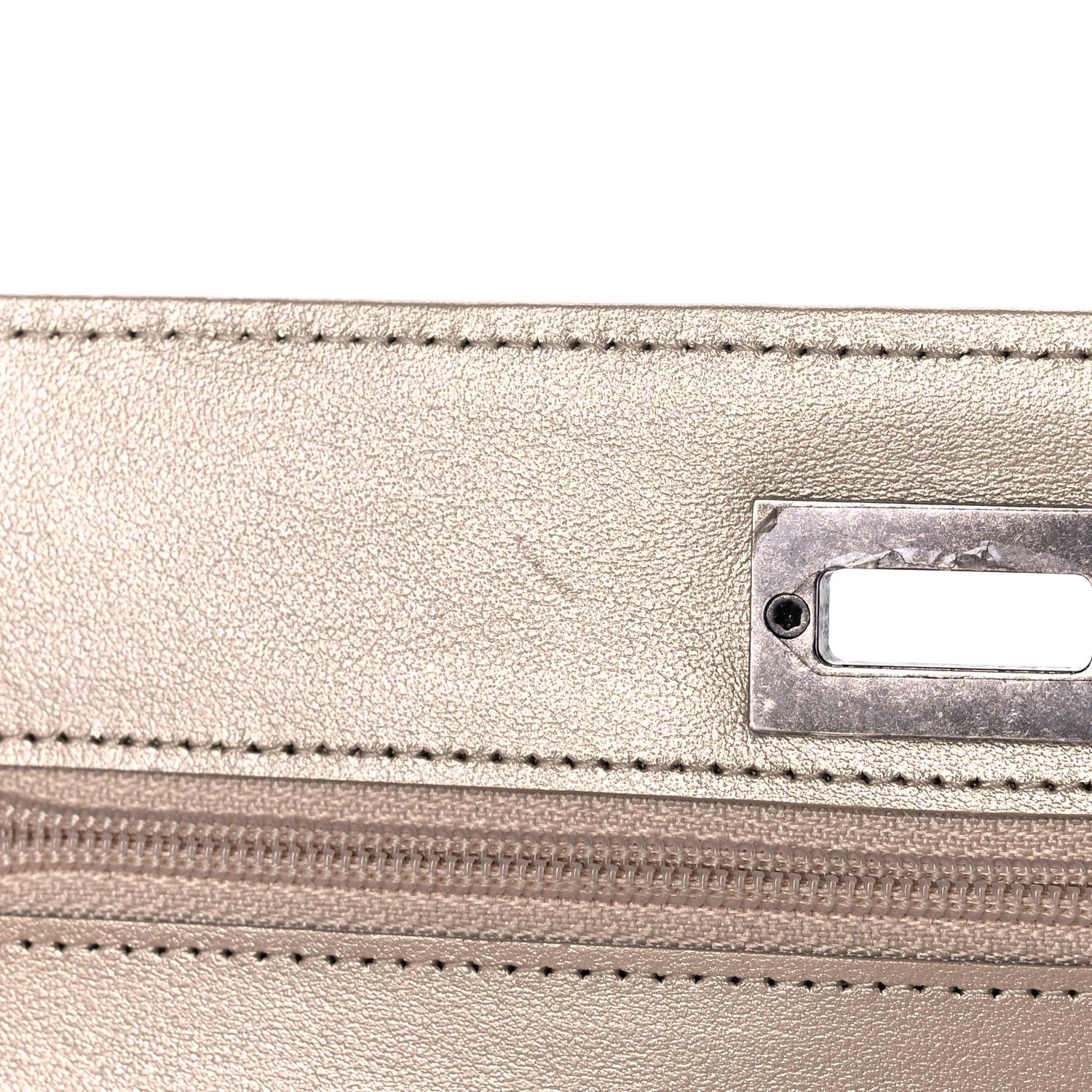 Chanel Metallic Sheepskin Quilted Reissue Wallet On Chain WOC Beige 9 of 13