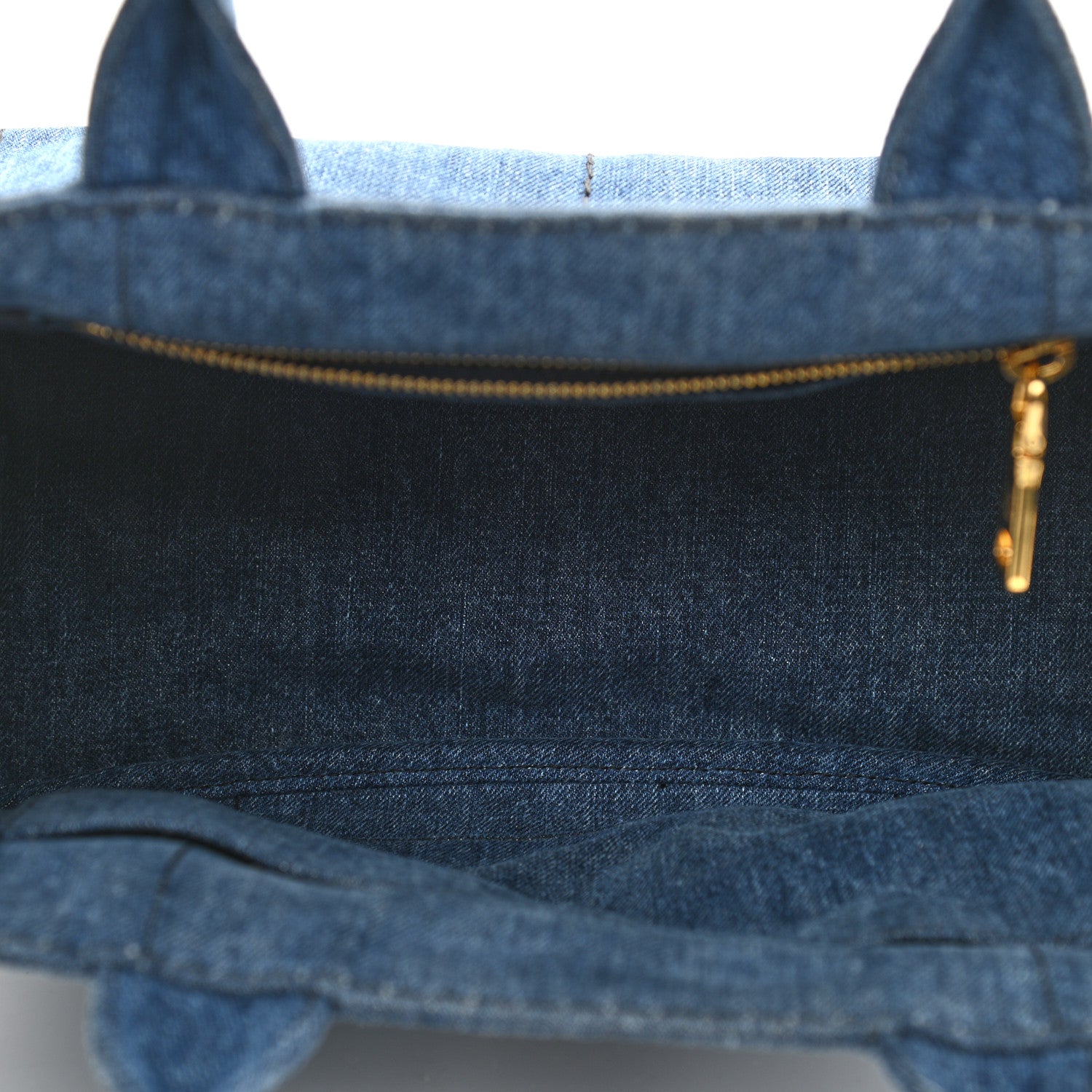 Prada Denim Small Logo Tote Bleu 5 of 9