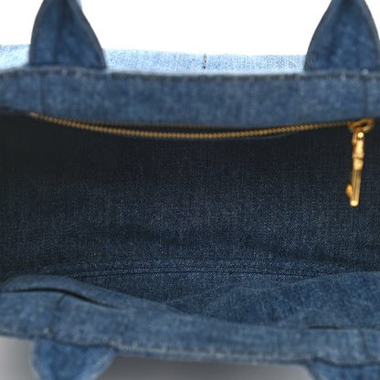 Prada Denim Small Logo Tote Bleu 5 of 9