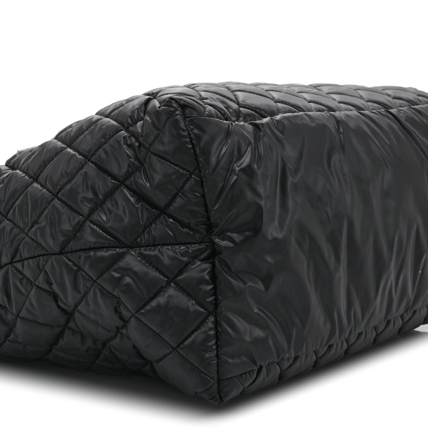 Nylon Quilted Large Coco Cocoon Tote Black
