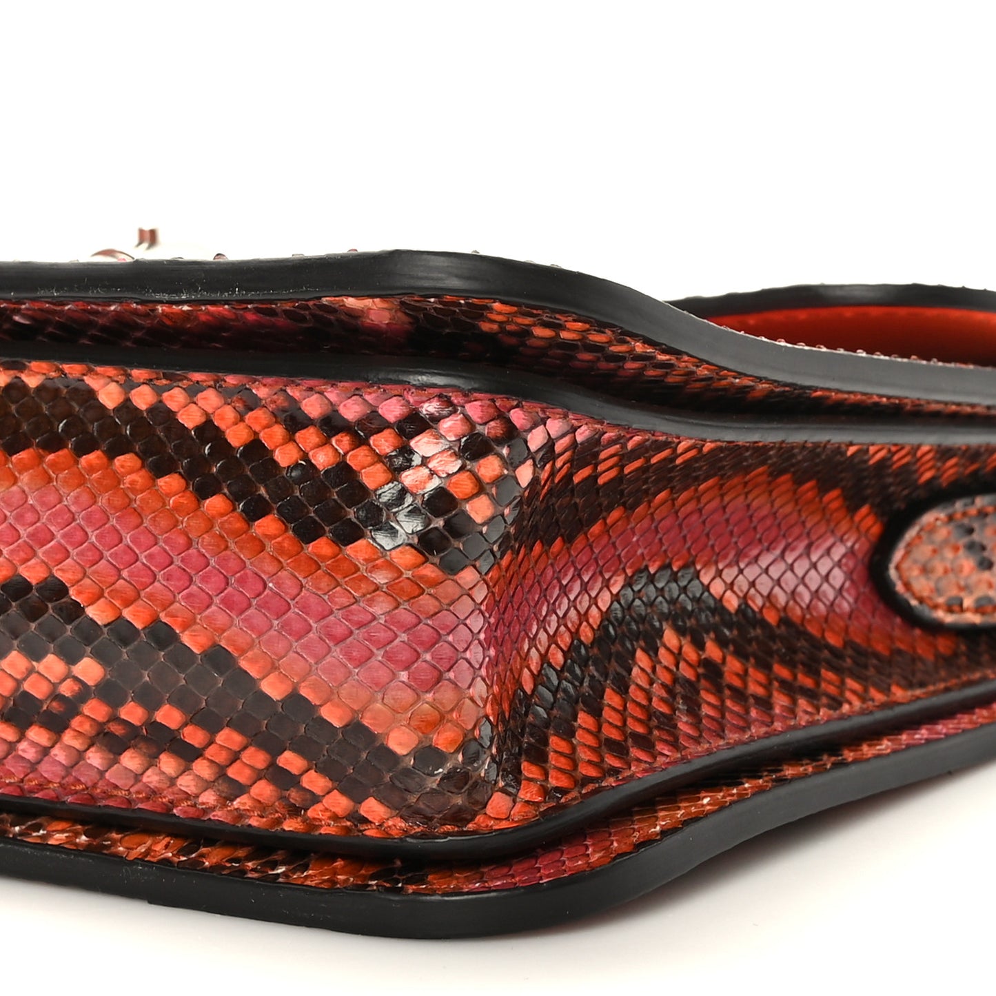 Snakeskin Small Jackie Shoulder Bag Deep Paprika Rocky