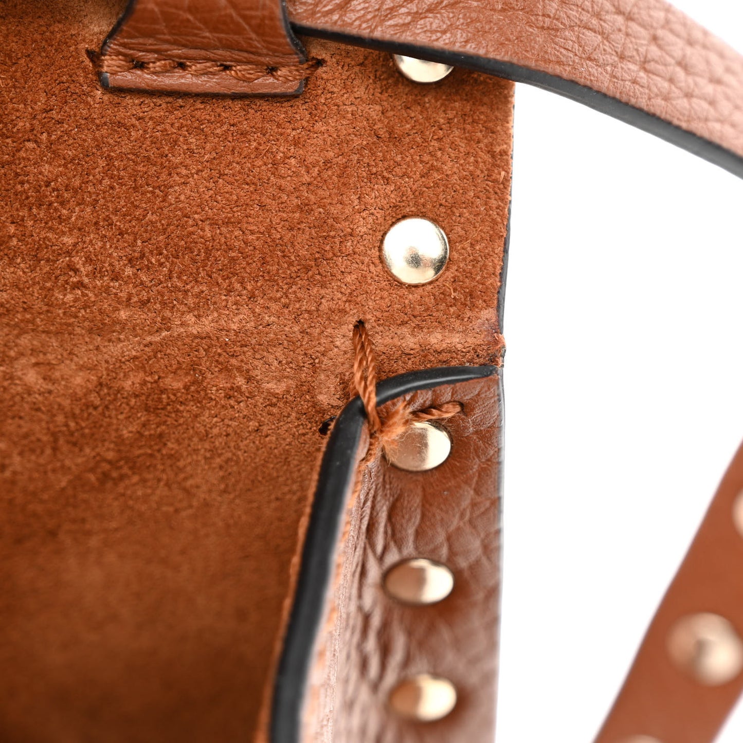Pebbled Calfskin Medium Rockstud Flip Lock Crossbody Bag Bright Cognac