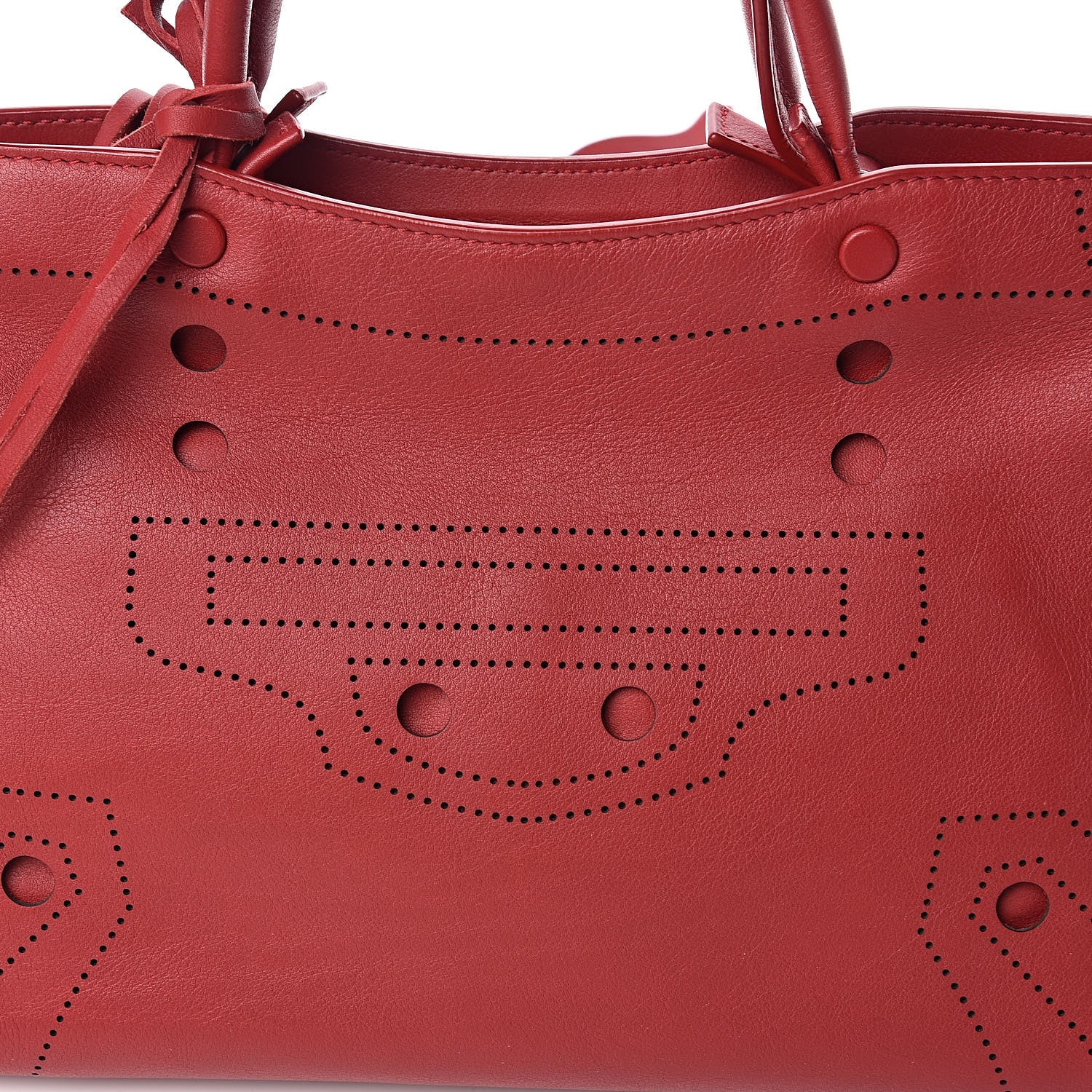 Balenciaga Veau Soyeux Perforated Blackout Hardware S City Rouge Groseille 12 of 12