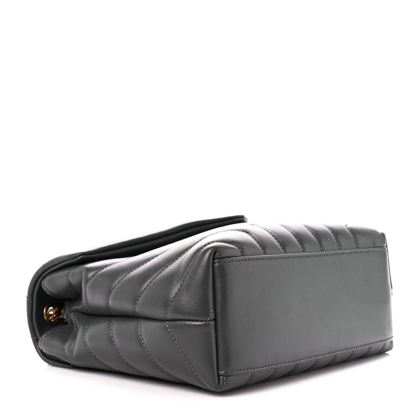 Calfskin Y Quilted Monogram Small Loulou Chain Satchel Storm