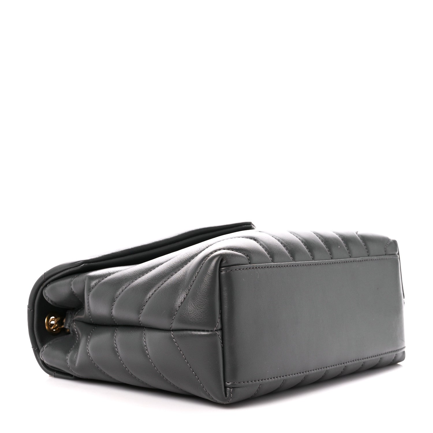 Saint Laurent Calfskin Y Quilted Monogram Small Loulou Chain Satchel Storm 4 of 11