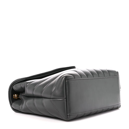 Saint Laurent Calfskin Y Quilted Monogram Small Loulou Chain Satchel Storm 4 of 11