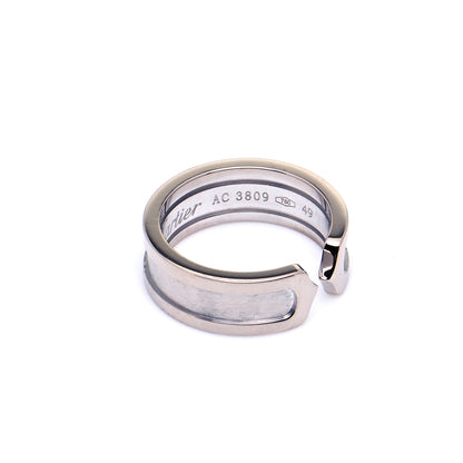 Cartier 18K White Gold 6.5mm C De Cartier Ring 49 4.75 4 of 6