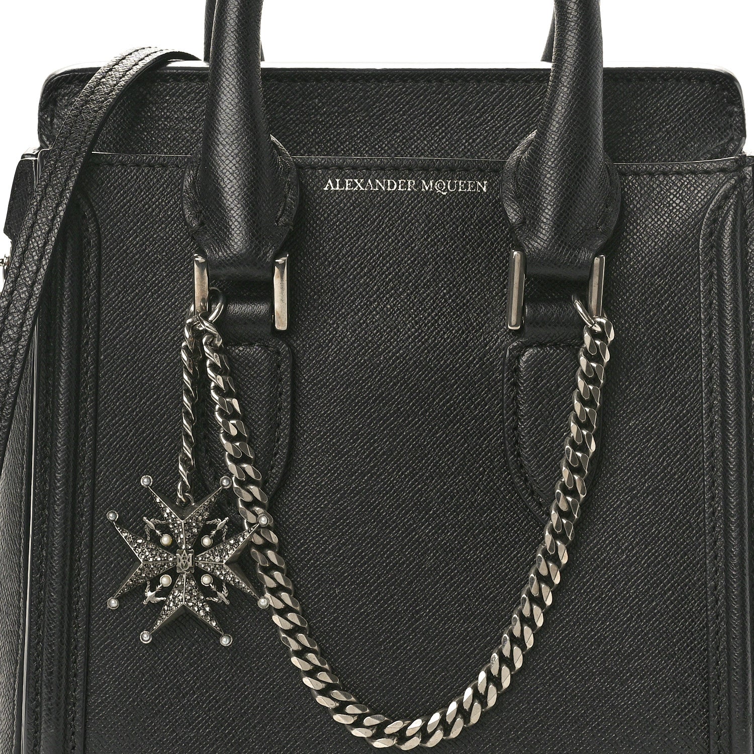 Alexander McQueen Grained Calfskin Small Heroine Black 7 of 9