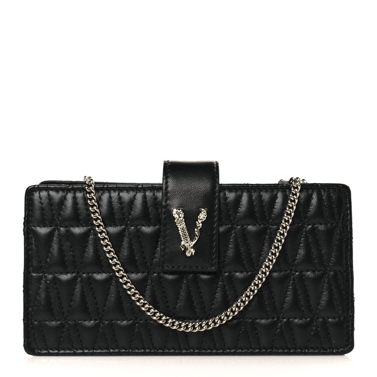 Nappa Quilted Virtus Mini Shoulder Bag Black
