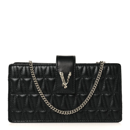 Versace Nappa Quilted Virtus Mini Shoulder Bag Black 1 of 8