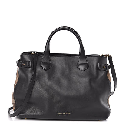 Burberry Smooth Calfskin Medium Banner Tote Black 1 of 10
