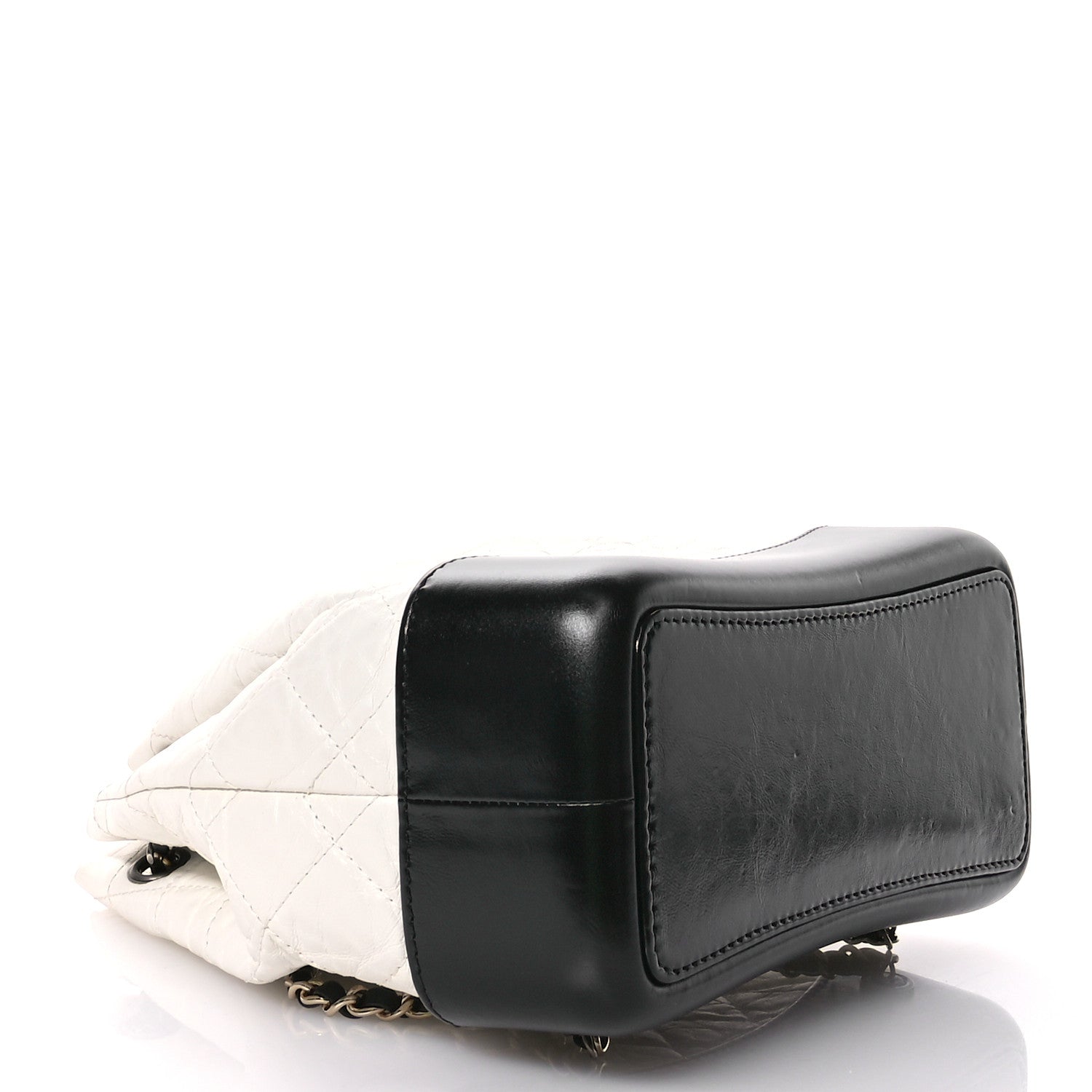 Chanel Aged Calfskin Quilted Small Gabrielle Backpack Black White 4 of 11