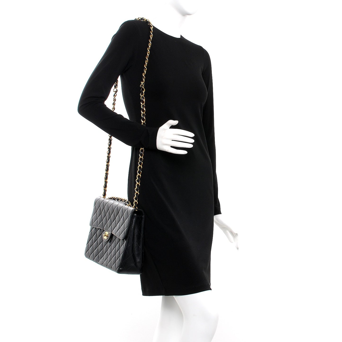 Caviar Quilted Jumbo Single Flap Black