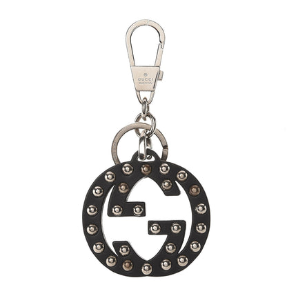 Gucci Wood Interlocking GG Studded Key Charm Black 1 of 2