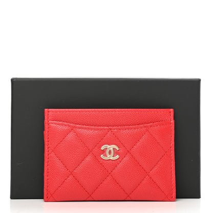 Chanel Caviar Quilted Card Holder Red 9 of 9