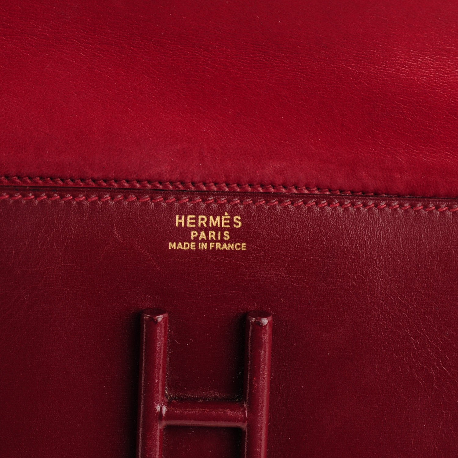 Hermes Box Gaine Clutch Rouge H 10 of 13