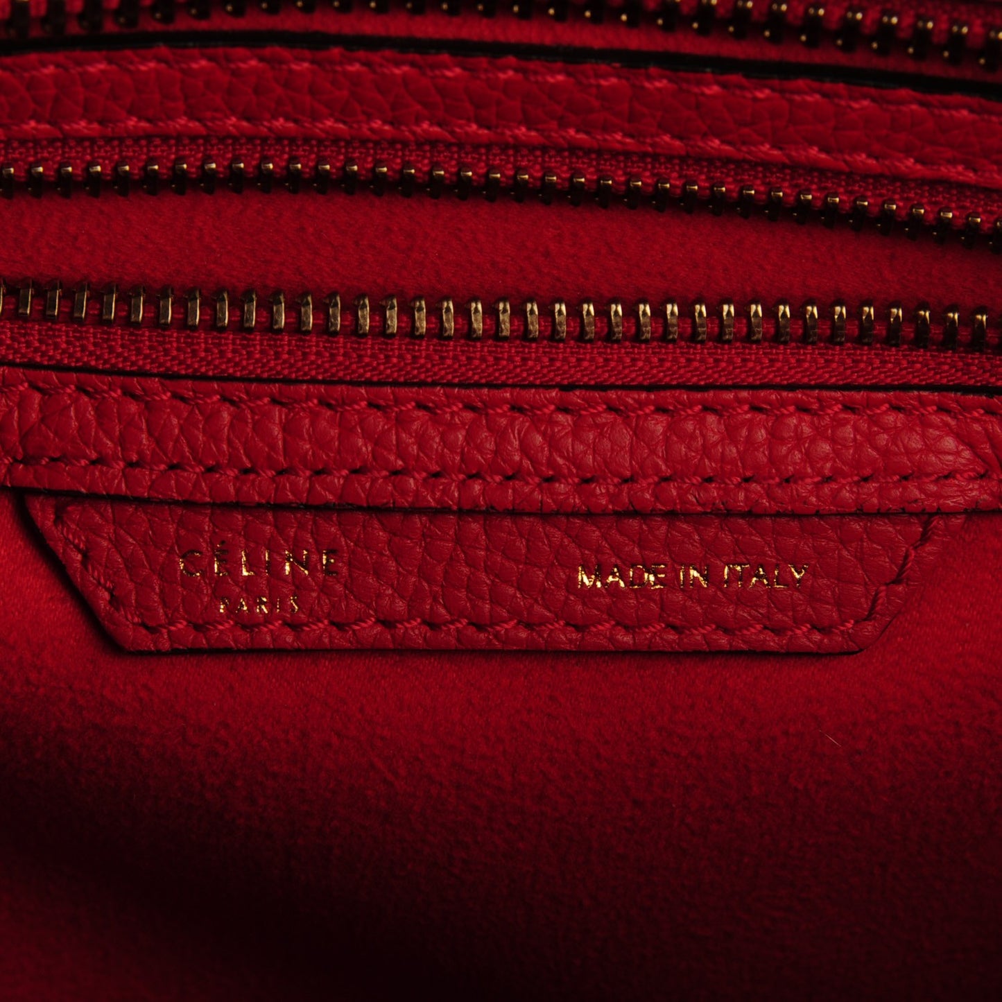 Drummed Calfskin Micro Luggage Coquelicot