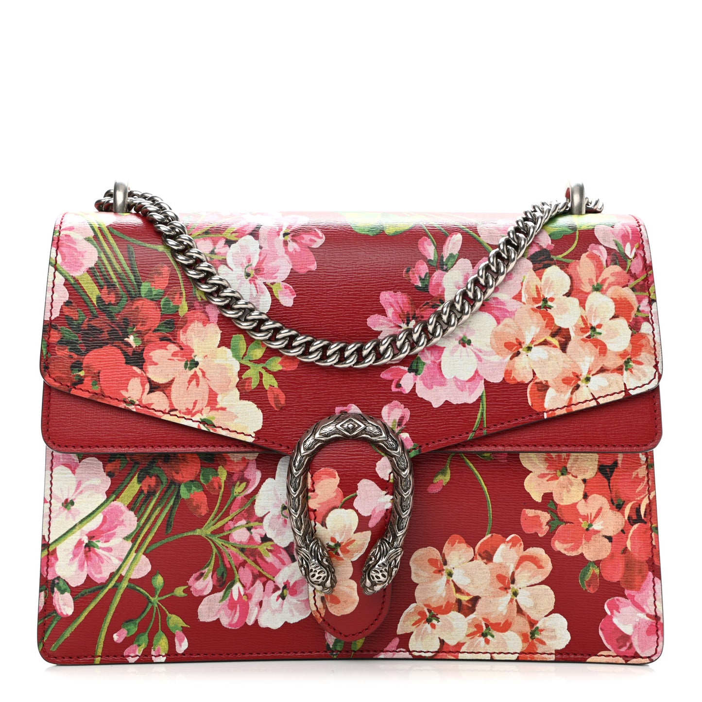 Calfskin Blooms Print Medium Dionysus Shoulder Bag Romantic Cherry Multicolor