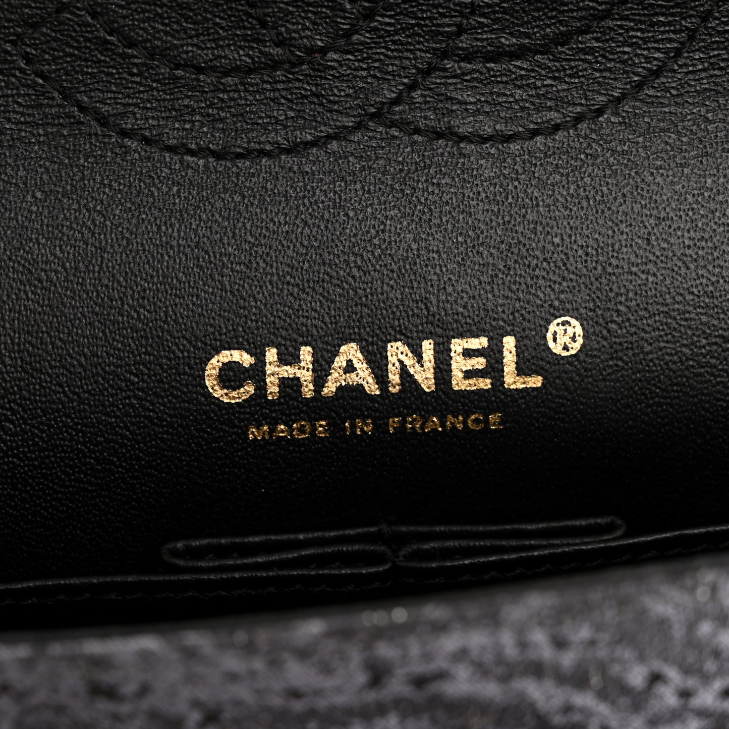 Metallic Brocade Quilted Medium Double Flap Dark Grey