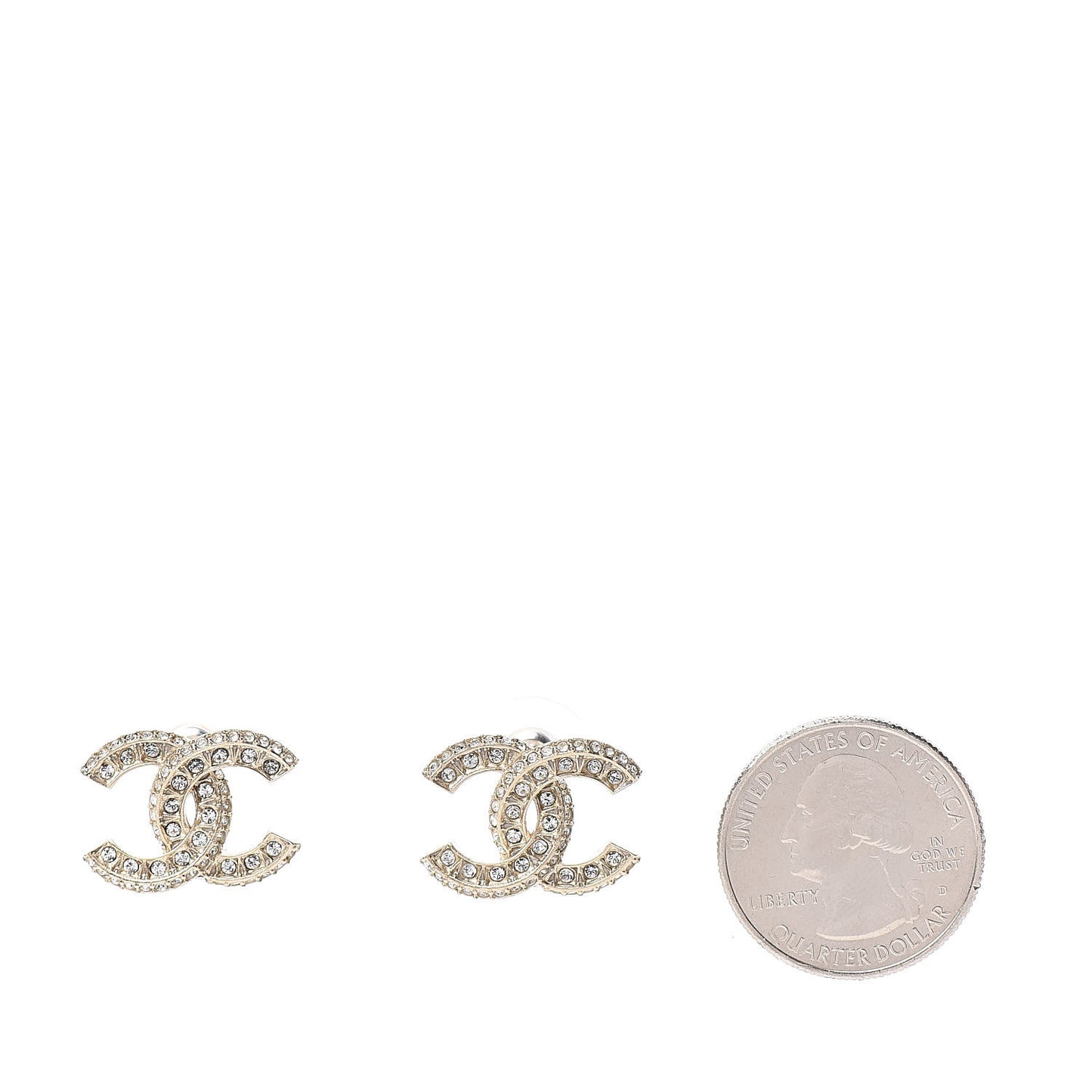 Crystal Timeless CC Earrings Light Gold