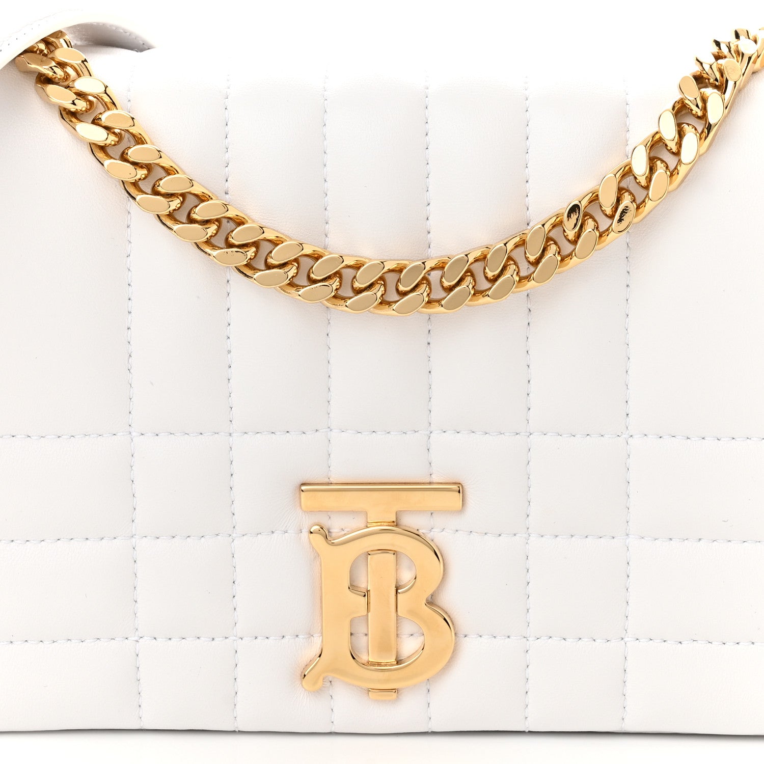 Burberry Lambskin Quilted Small Lola Bag Optic White 7 of 9