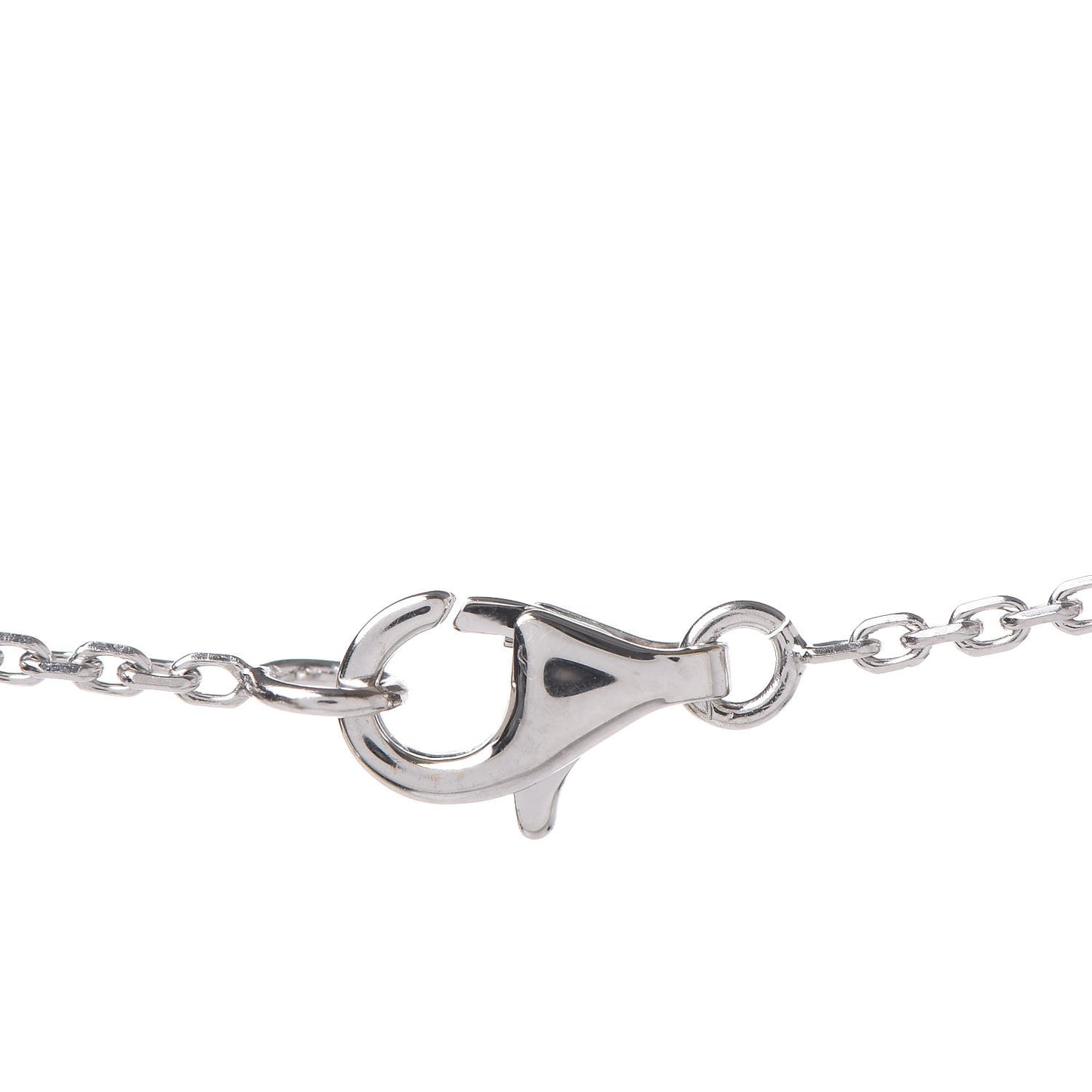 18K White Gold Mother of Pearl Vintage Alhambra Pendant Necklace
