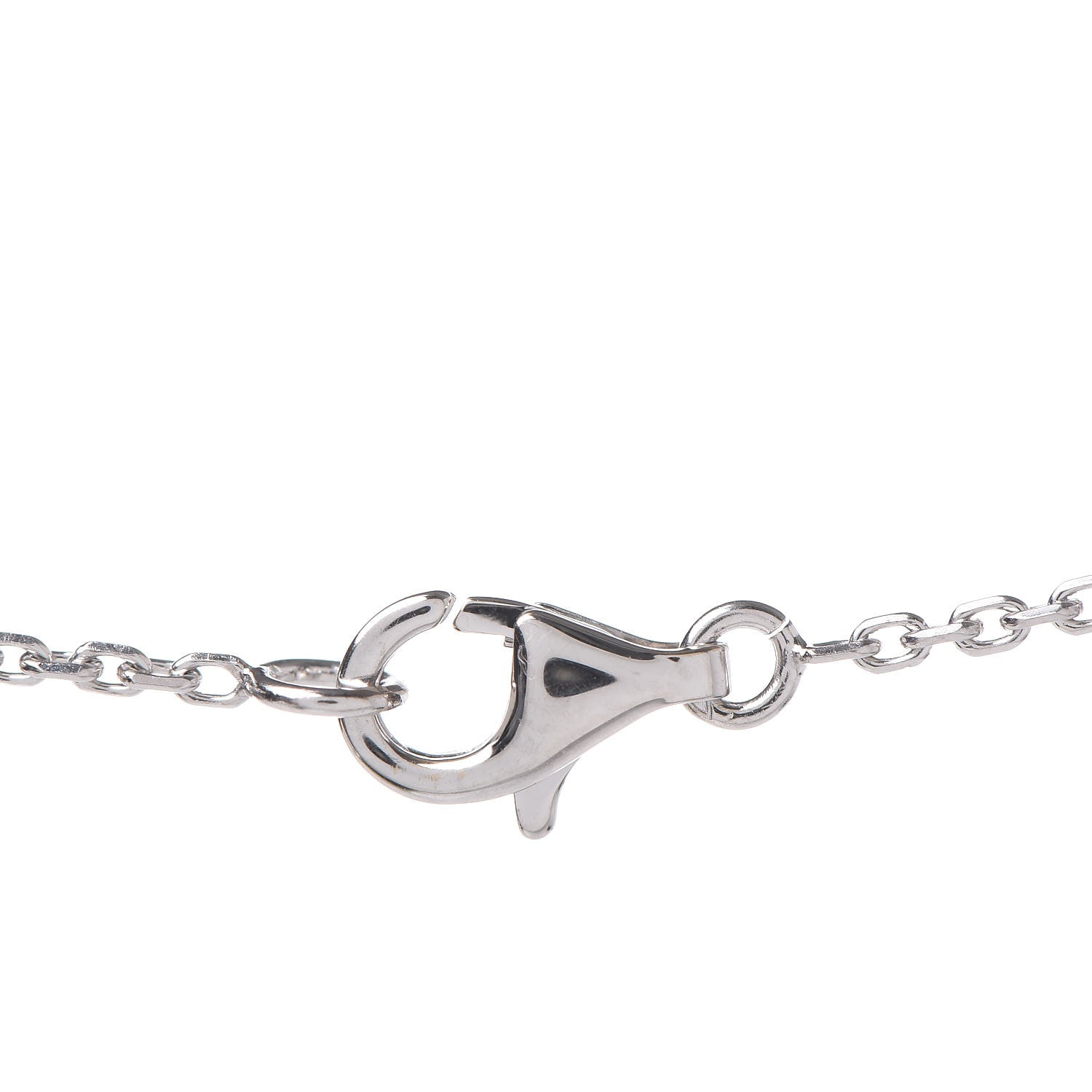 Van Cleef & Arpels 18K White Gold Mother of Pearl Vintage Alhambra Pendant Necklace 4 of 7