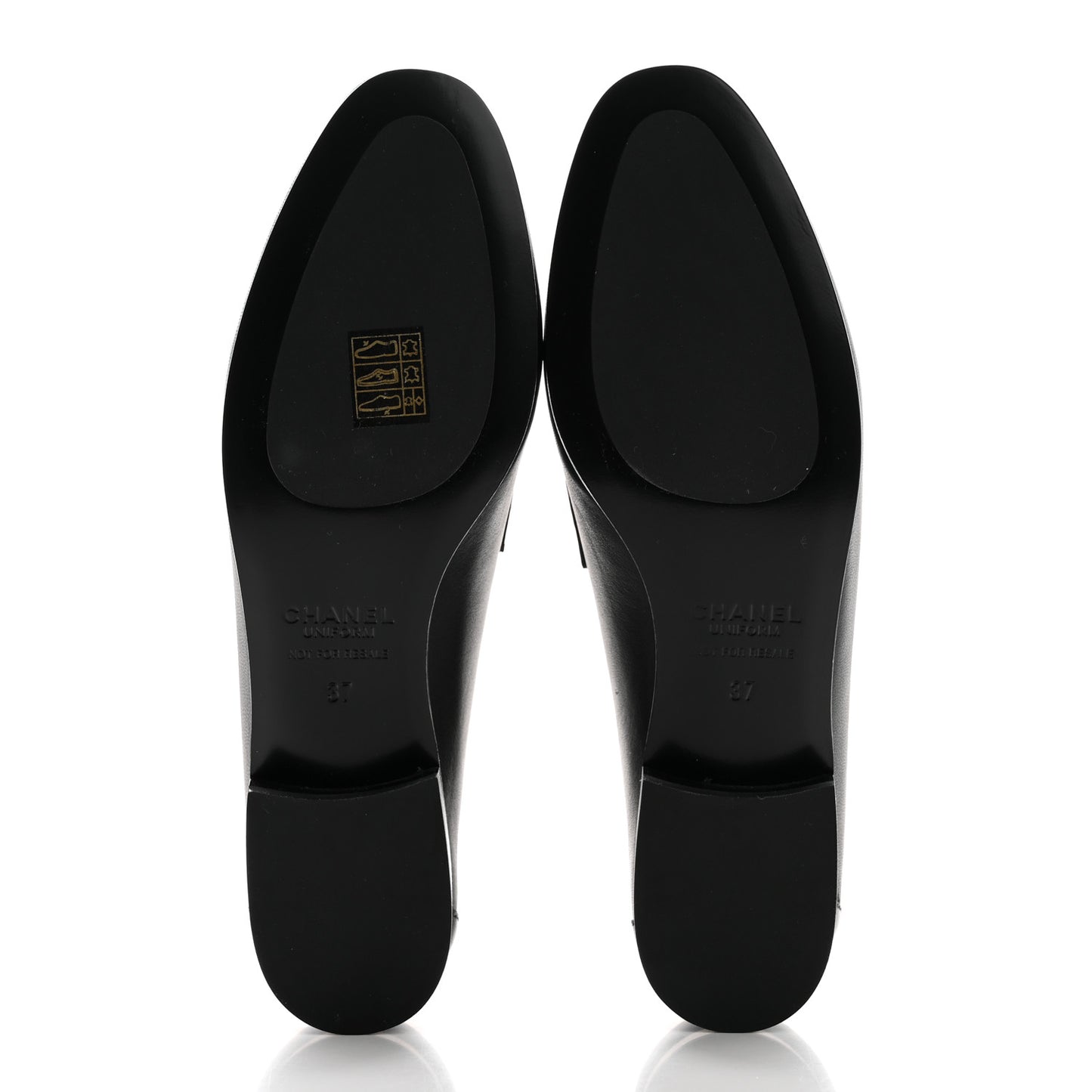Calfskin Mens Stitched CC Loafers 37 Black