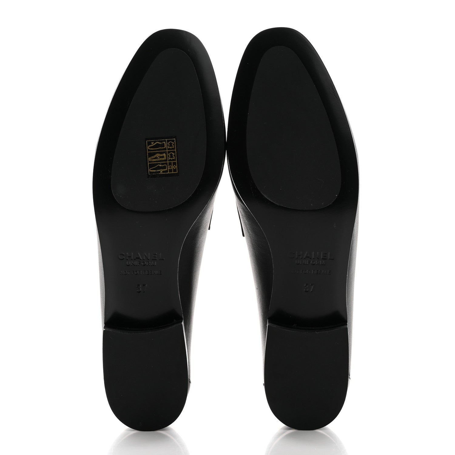 Chanel Calfskin Mens Stitched CC Loafers 37 Black 5 of 8