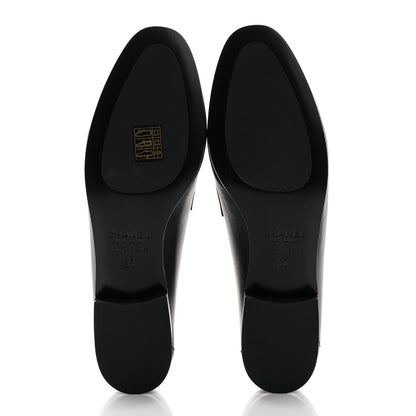 Chanel Calfskin Mens Stitched CC Loafers 37 Black 5 of 8