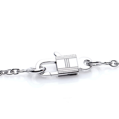 Hermes 18K White Gold Diamond Amulettes Cadenas Pendant Necklace 6 of 7