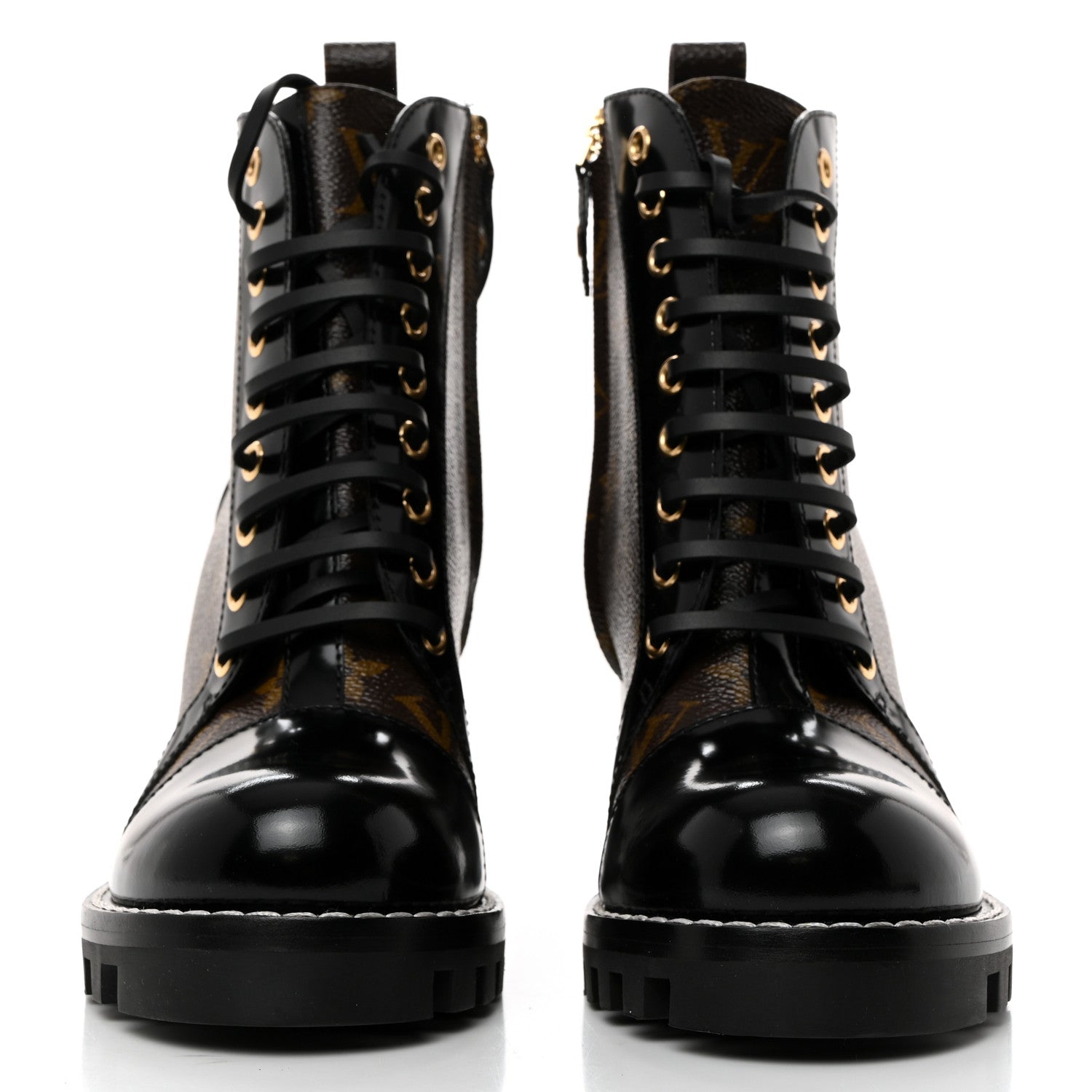 Louis Vuitton Patent Calfskin Monogram Star Trail Ankle Boots 38.5 Black 2 of 9