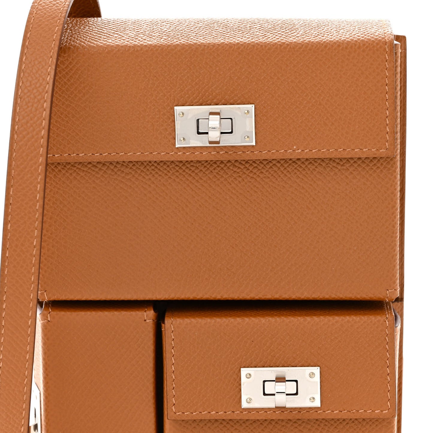 Epsom Kelly Multi Pocket Pochette To Go Gold