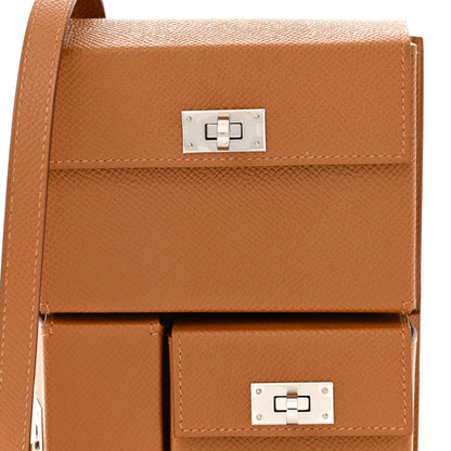 Hermes Epsom Kelly Multi Pocket Pochette To Go Gold 9 of 12