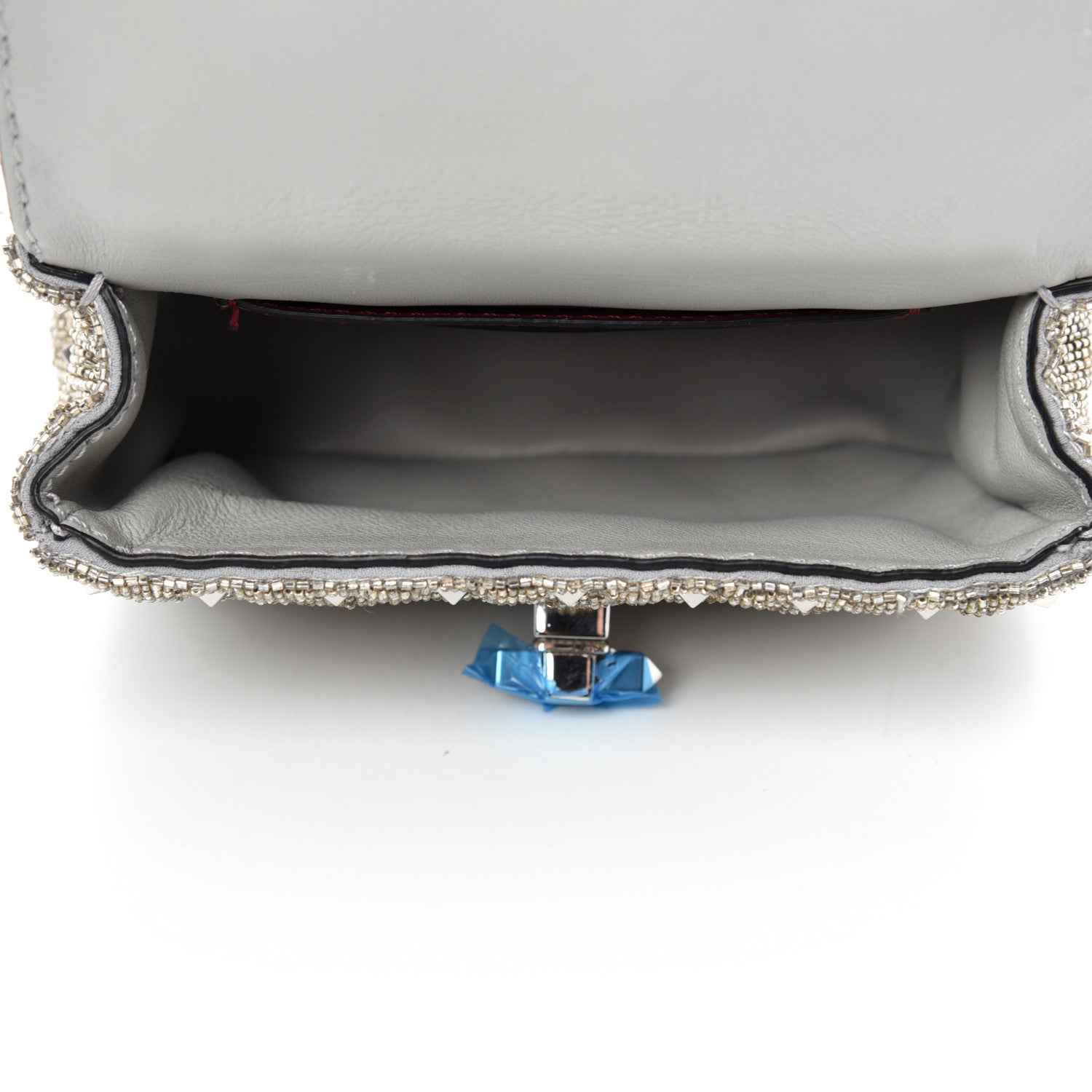 Valentino Garavani Beaded Micro Rockstud Spike It Shoulder Bag Silver 5 of 10