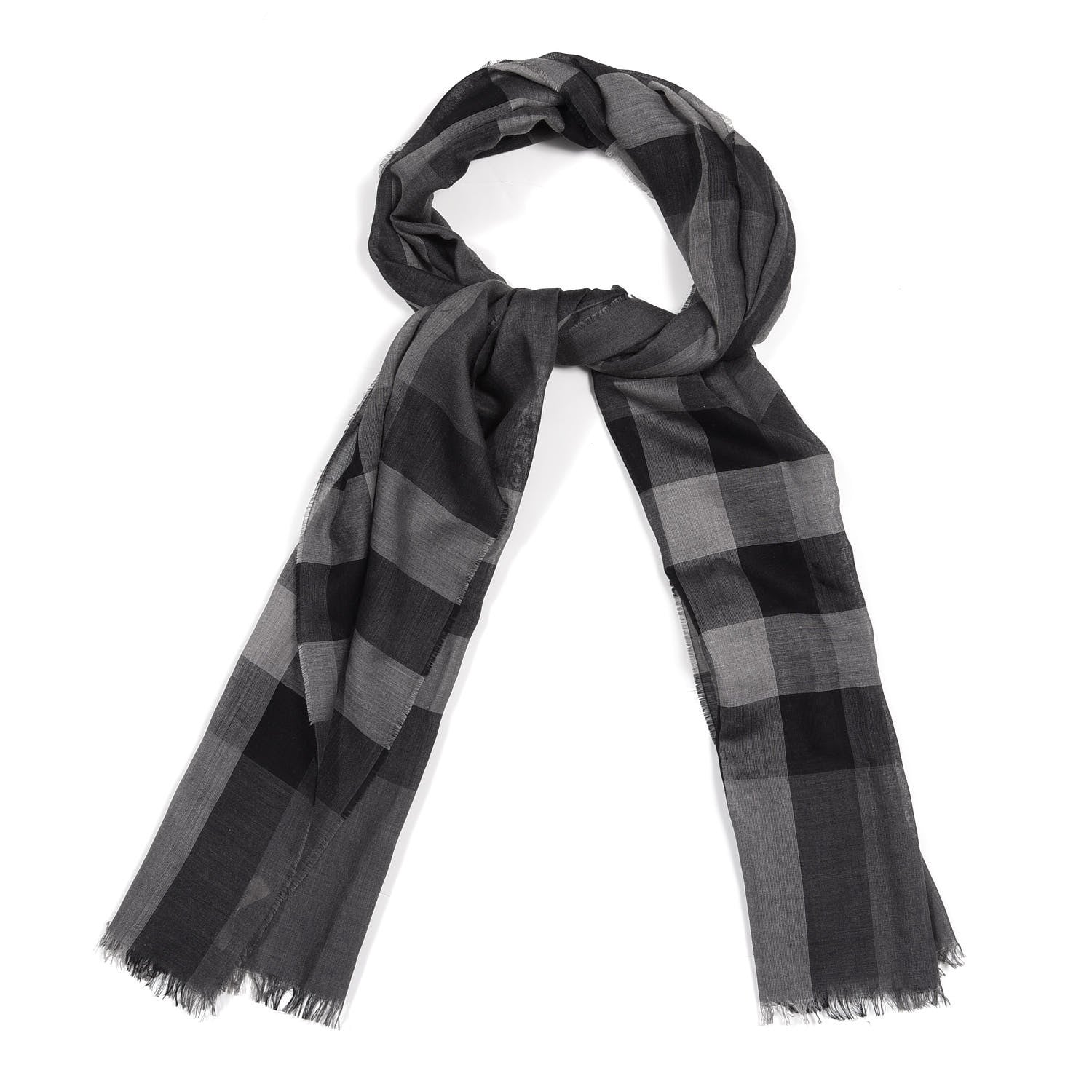 Burberry House Check Lightweight Scarf Grey 1 of 4